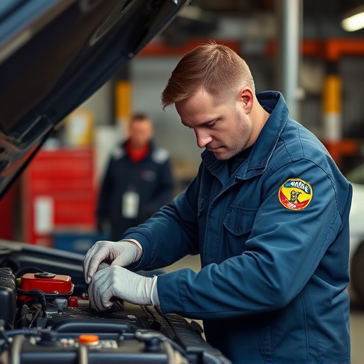 auto technician working