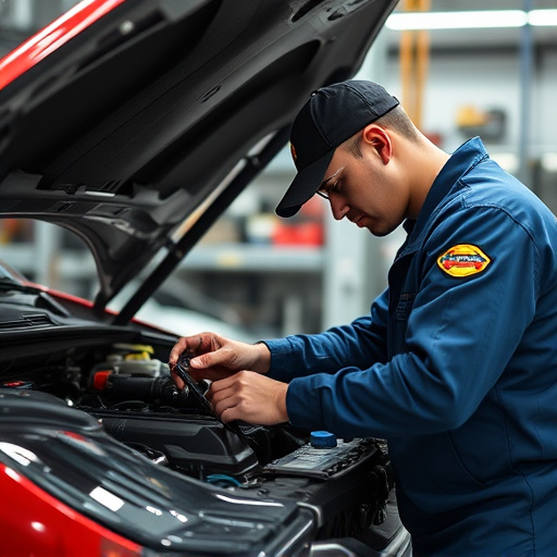 auto technician working