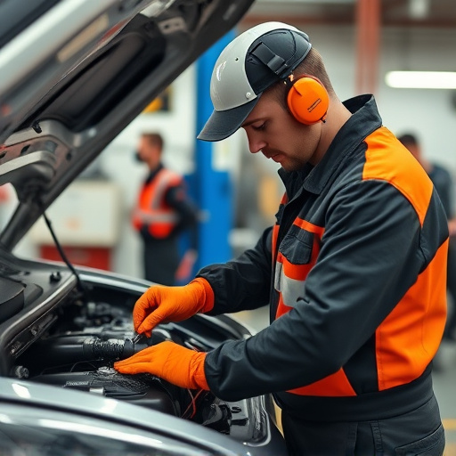 auto technician working
