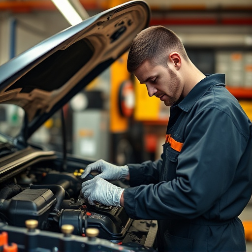 auto technician working
