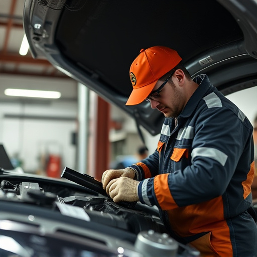 auto technician working