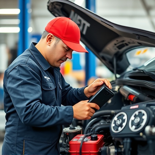 auto technician working