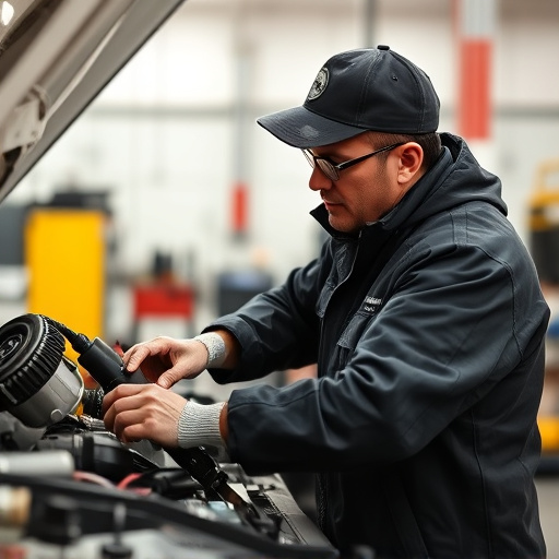 auto technician working