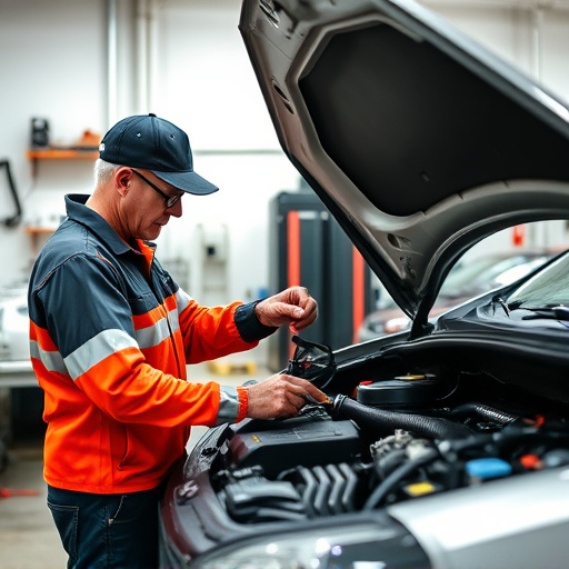 auto technician working