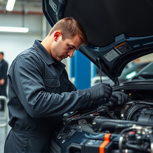 auto technician working