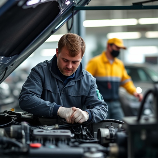 auto technician working