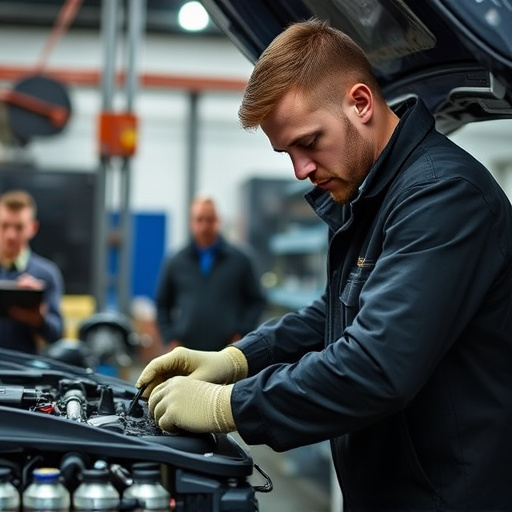 auto technician working