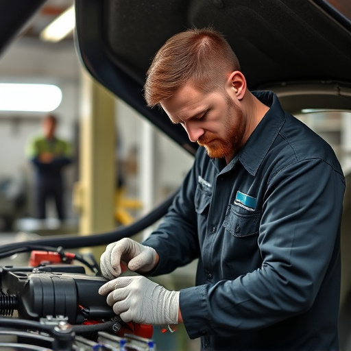 auto technician working