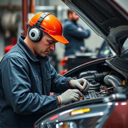 auto technician working