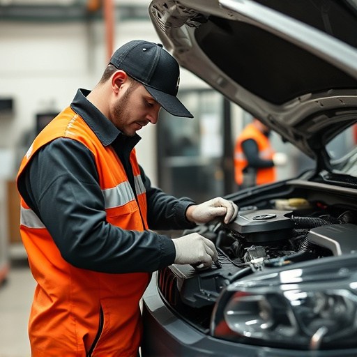 auto technician working