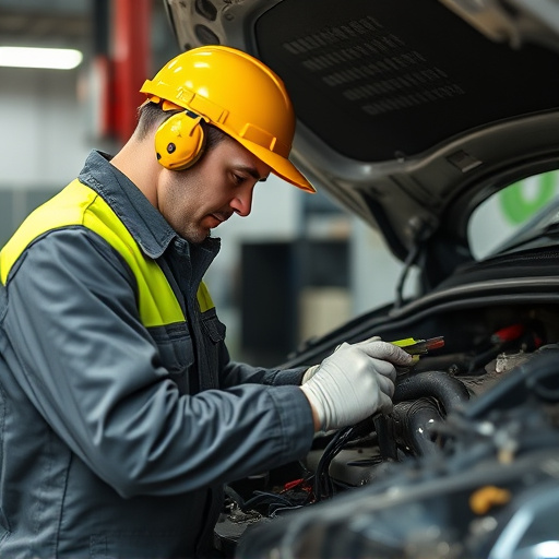 auto technician working