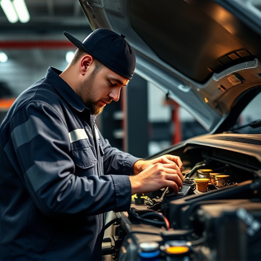 auto technician working