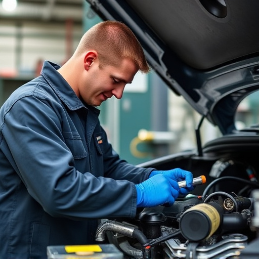 auto technician working
