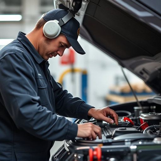 auto technician working