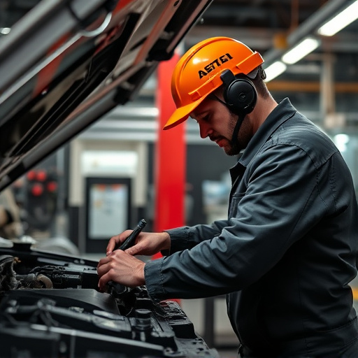 auto technician working