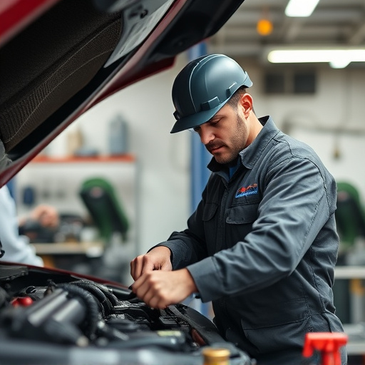 auto technician working