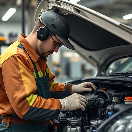 auto technician working