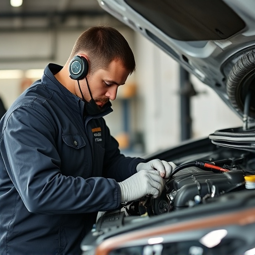 auto technician working