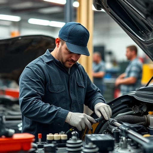 auto technician working