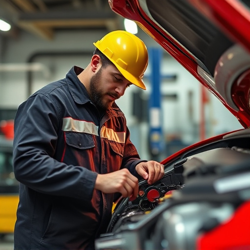 auto technician working