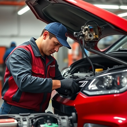 auto technician working