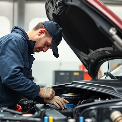 auto technician working