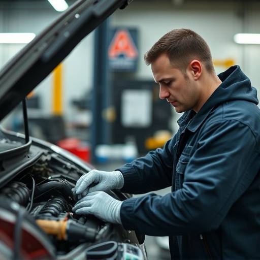 auto technician working