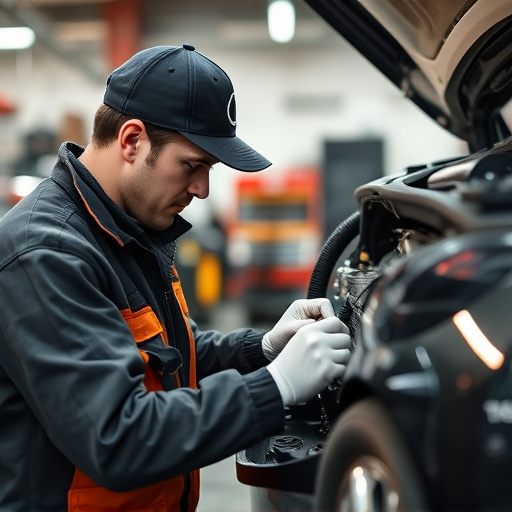 auto technician working