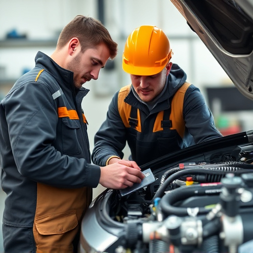auto technician working