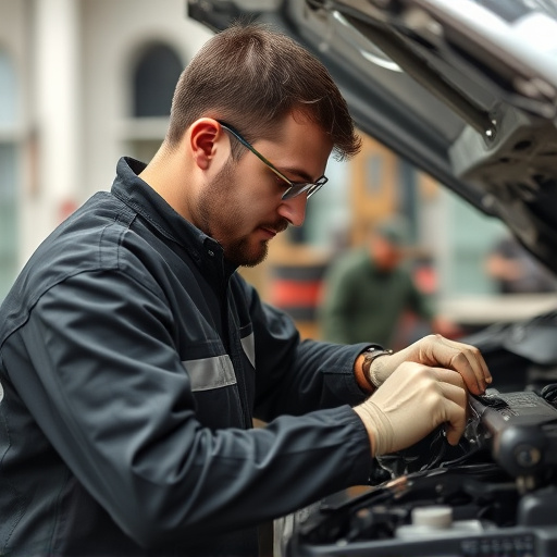 auto technician working