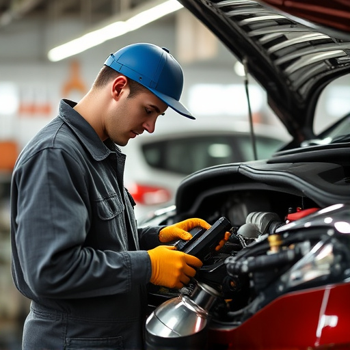 auto technician working