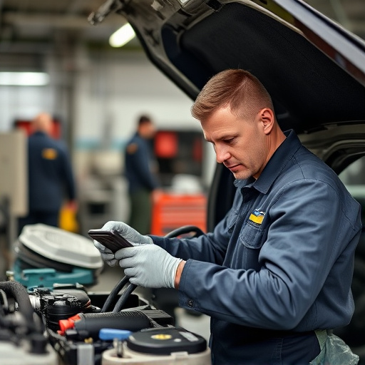 auto technician working