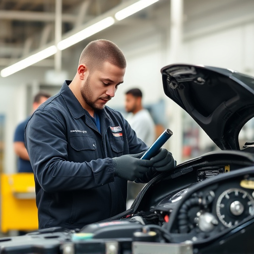 auto technician working