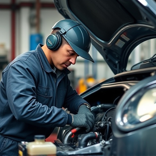 auto technician working