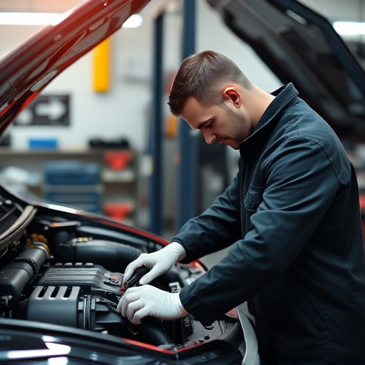 auto technician working