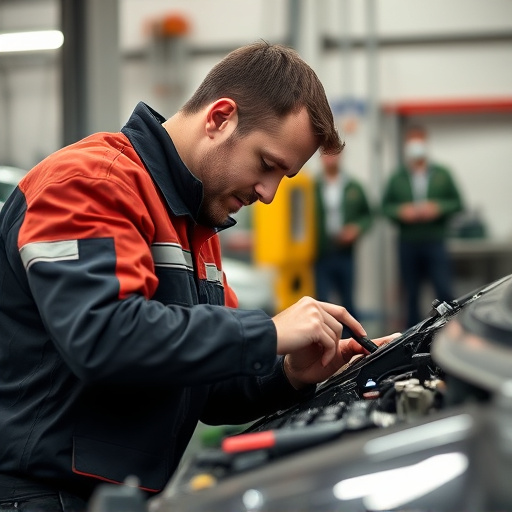 auto technician working