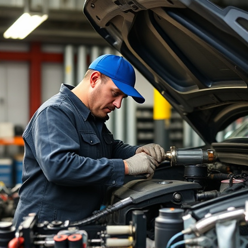 auto technician working