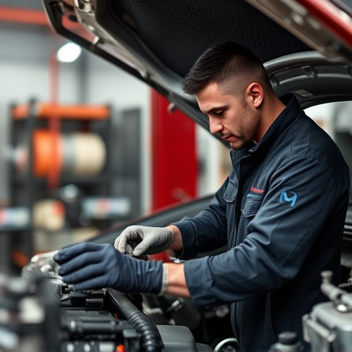 auto technician working