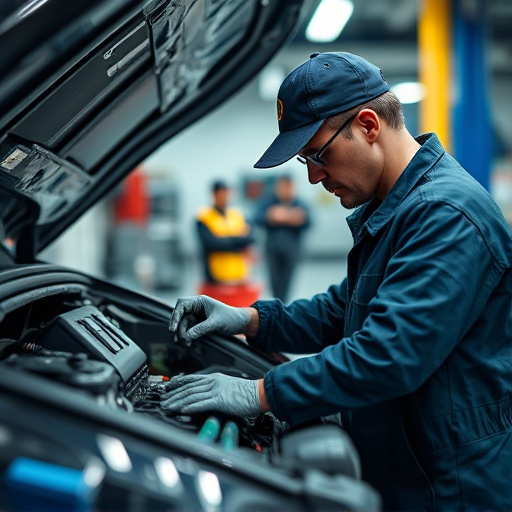 auto technician working
