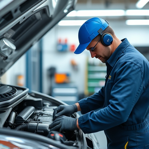 auto technician working