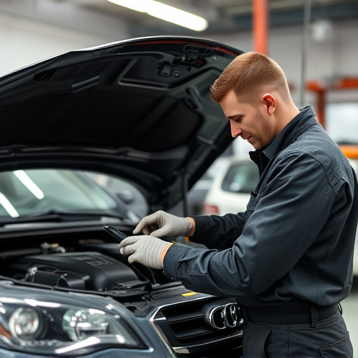 auto technician working