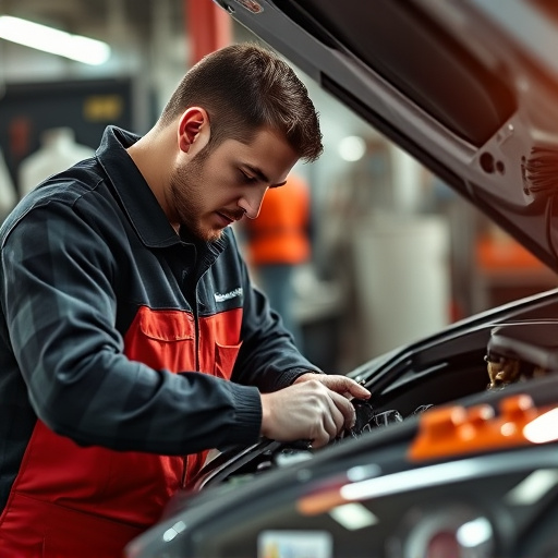 auto technician working