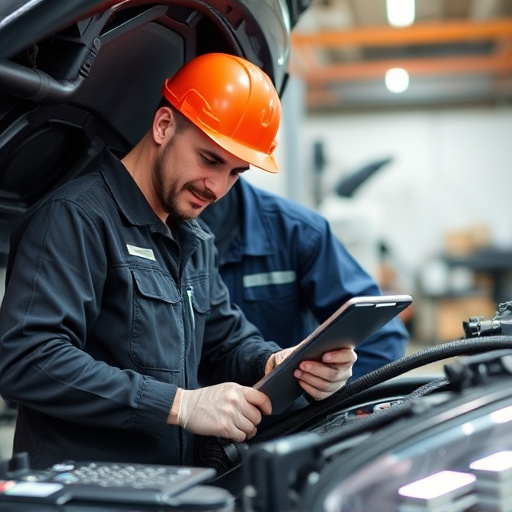 auto technician working