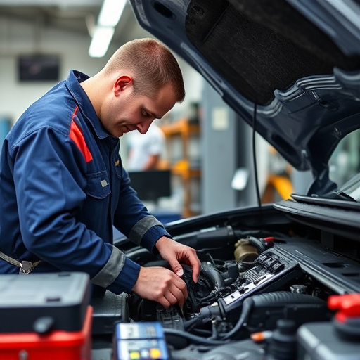 auto technician working