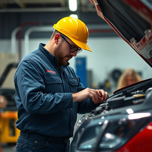 auto technician working