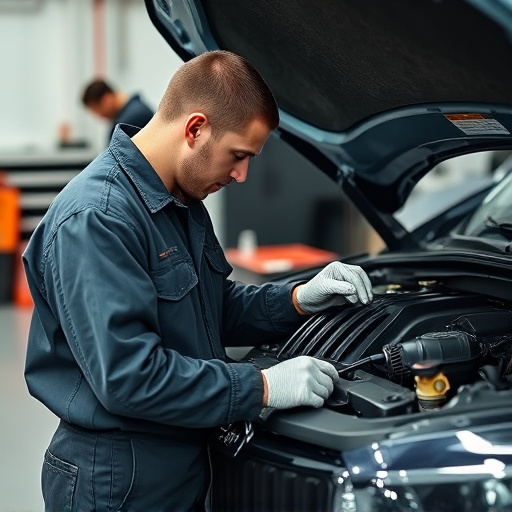 auto technician working