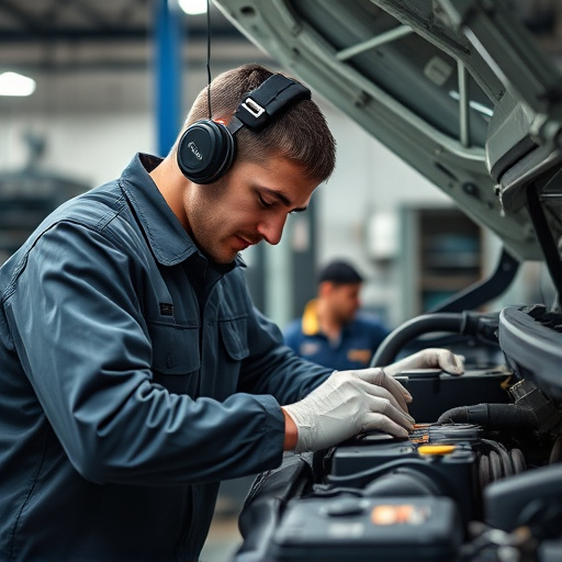 auto technician working