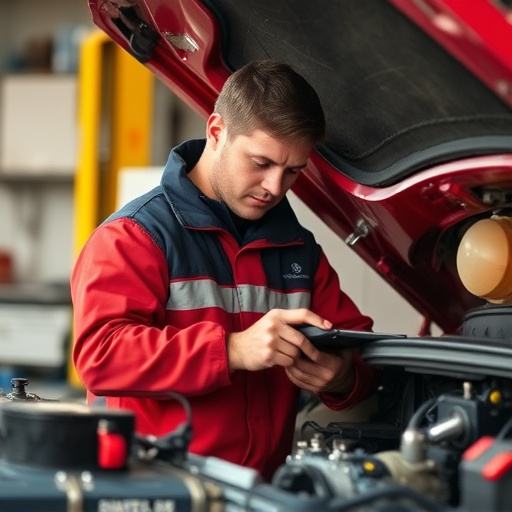 auto technician working