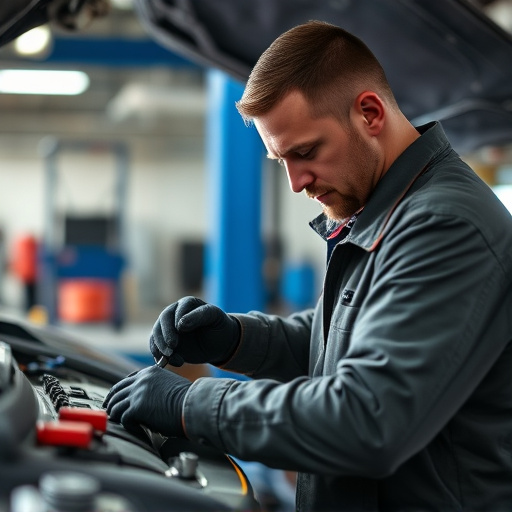 auto technician working