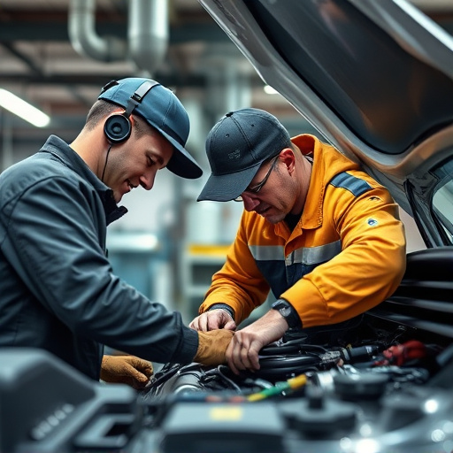auto technician working